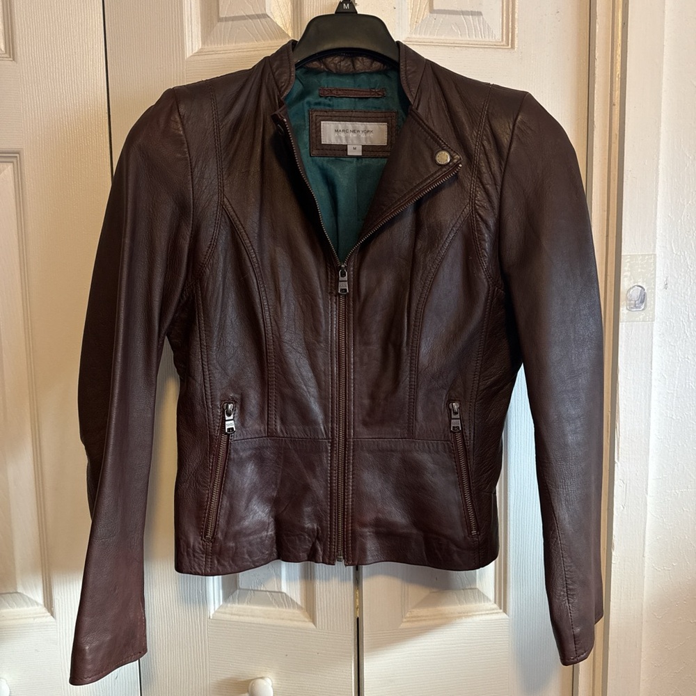 Andrew Marc Brown Leather Jacket